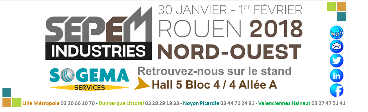 SOGEMAServices1's tweet photo. J-23 Avant le commencement du Salon SEPEM Industries à Rouen 👍
 Venez rencontrer, l'équipe SOGEMAServices sur le stand 
 Hall 5 Bloc 4/4 Allée A 😀
 Demandez votre invitation gratuite 
https://t.co/PWRGeA5CtZ https://t.co/ZNLQzJwtbN