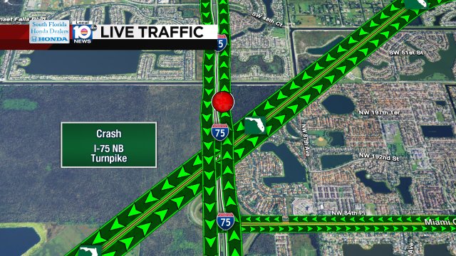 Crash on I-75 NB at Turnpike #traffic https://t.co/mnuP1Xqg75