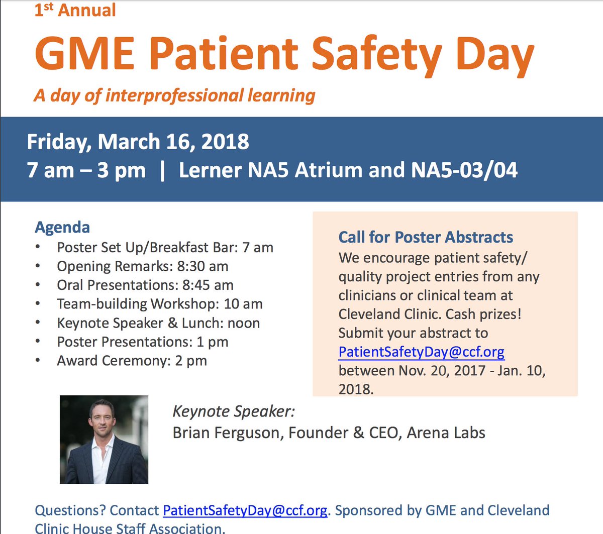 Girish KunapareddyMD (@girishkuna) on Twitter photo Only about 60 hrs left to submit your #qualityimprovement or #patientsafety abstract to the first annual <a href="/ClevelandClinic/">Cleveland Clinic</a> #patientsafetyday. Hoping for a great showing from all CCF providers #interdisciplinarycare #patients #patientcare #worldclasscare #collaboration <a href="/CleClinicMD/">Cleveland Clinic MD</a> Only about 60 hrs left to submit your #qualityimprovement or #patientsafety abstract to the first annual <a href="/ClevelandClinic/">Cleveland Clinic</a> #patientsafetyday. Hoping for a great showing from all CCF providers #interdisciplinarycare #patients #patientcare #worldclasscare #collaboration <a href="/CleClinicMD/">Cleveland Clinic MD</a>