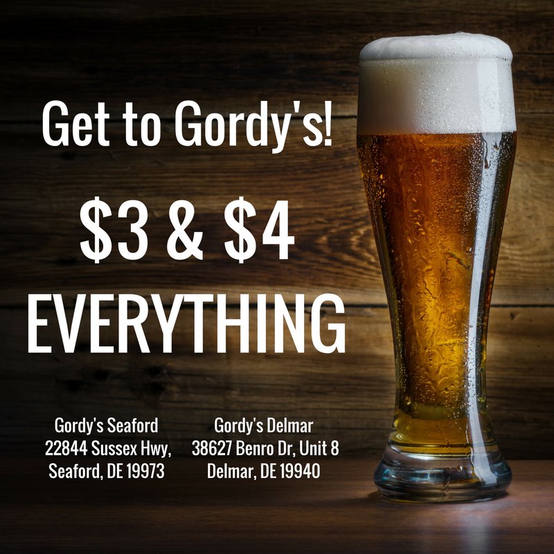Mondays don't have to be so bad!
Doors open at 5. #gettogordys