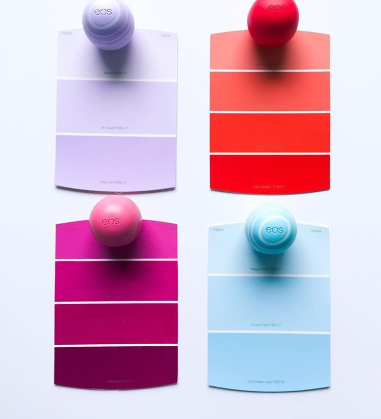 eos's tweet image. Home Depot has nothing on these shades. #swatching #decorinspo #newyearnewyou 📷 by @babesofboyland #eoslipbalm #lipbalm