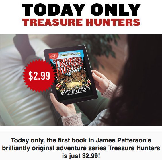 Today only: TREASURE HUNTERS (Book #1) is just $2.99 on @AmazonKindle: amzn.to/2CDzggN https://t.co/qXUyCVpkoB