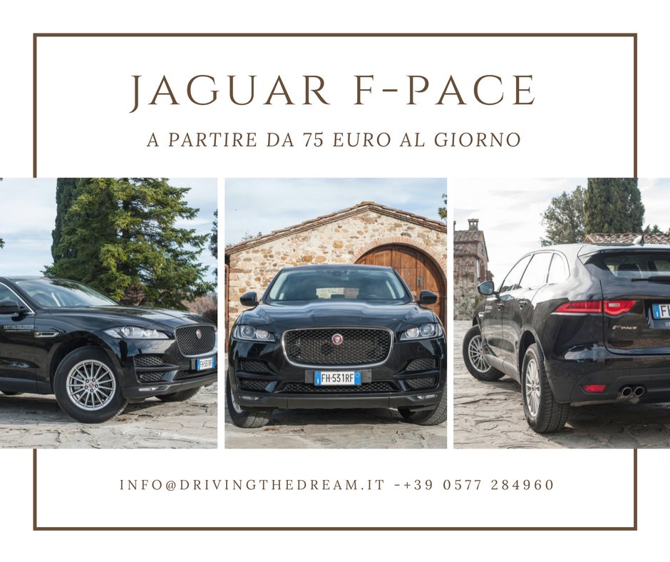 The beautiful Jaguar's suv can be yours starting from 75€ per day
Safety and top performance with winter tires
Ideal for mountain #trips
Call us for further informations
#DTD #Jaguarfpace #Rental #LuxuryTravel #Toscana #Italy #cars