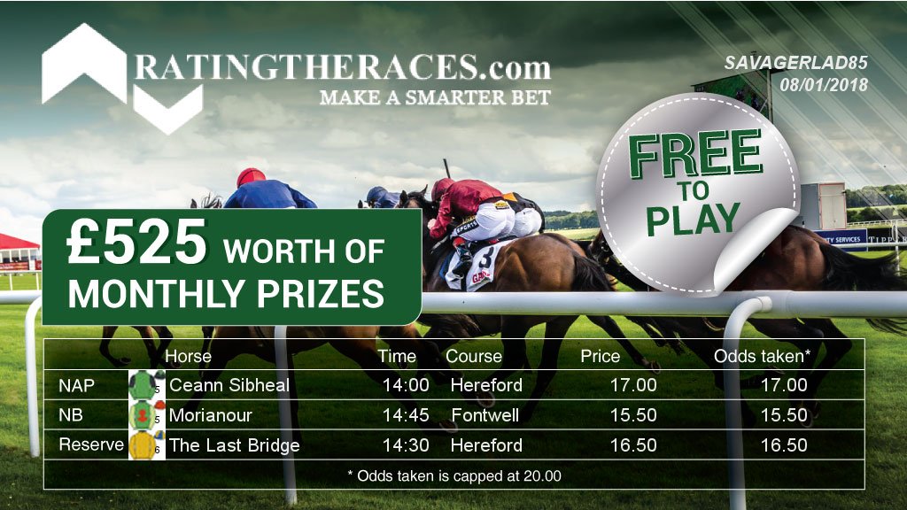 SavagerLad85's tweet photo. My #RTRNaps are Ceann Sibheal @ 14:00 &amp; Morianour @ 14:45 - Sponsored by @RatingTheRaces https://t.co/ynep9XS0Ji