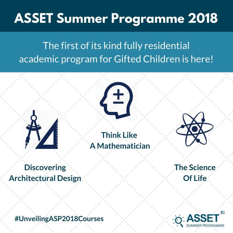 eistudy1's tweet photo. Presenting #ASSETSummerProgramme (ASP), a first of its kind, fully residential academic program for Gifted Children. 
Here's a snapshot of the courses that we have crafted for our young geniuses this year. To learn more, please visit- https://t.co/JT5hC4zacc
#edchat https://t.co/JOyc95boPQ