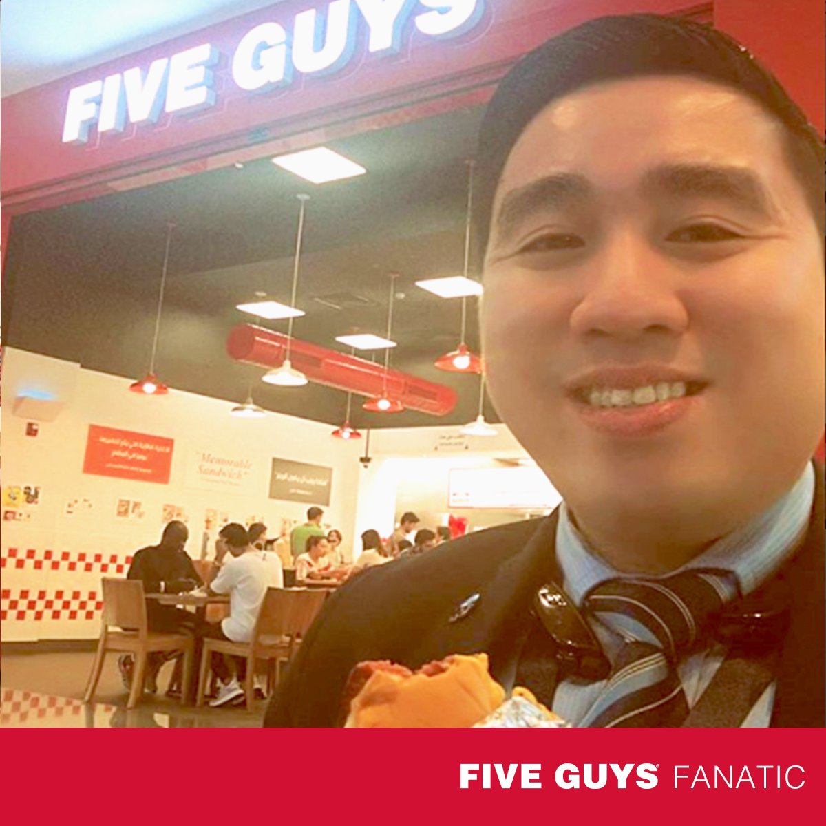 Five Guys Qatar on Twitter "ألف مبروك لعاشق فايف جايز لهذا الأسبوع! 