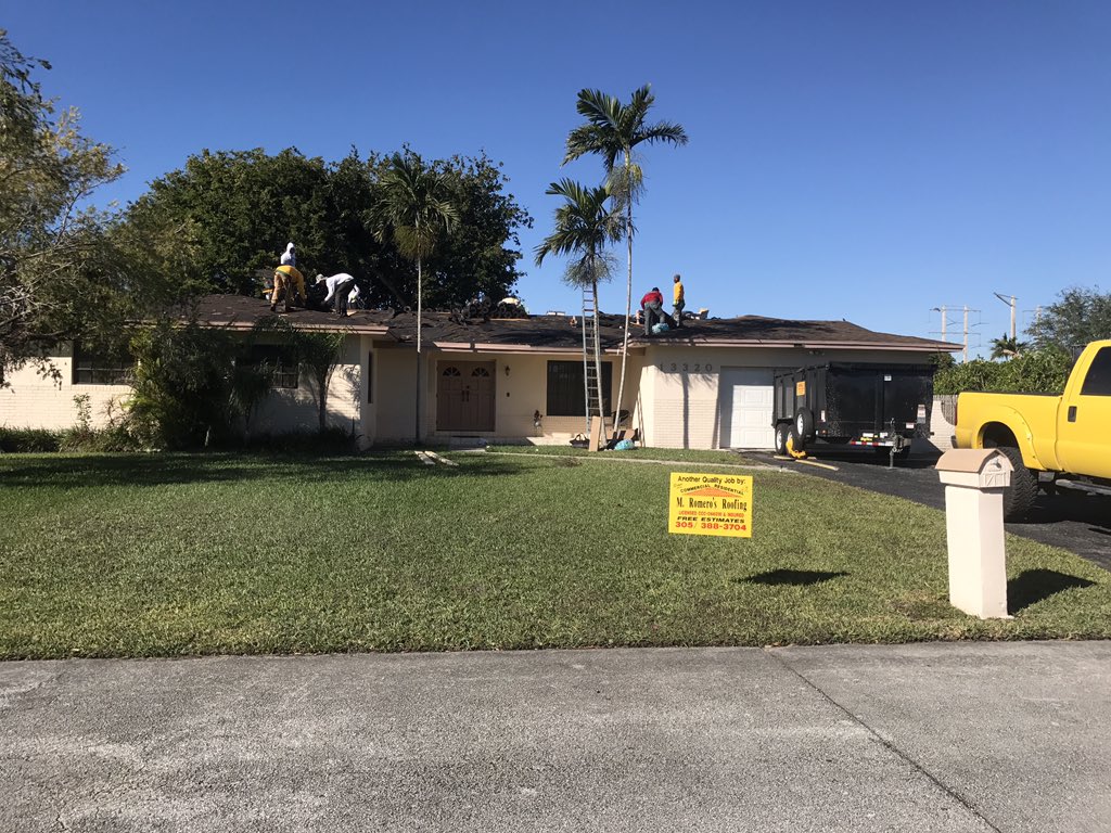 RomeroRoofing67's tweet photo. First ones in last ones out. Tile, shingle, metal We DO IT ALL. Contact M.Romeros and we'll be more then happy to take take care of you. (305) 388-3704 #mromeroroofing #roofinglife #miamiroofing #onlythebest https://t.co/kJvvWjA2rd
