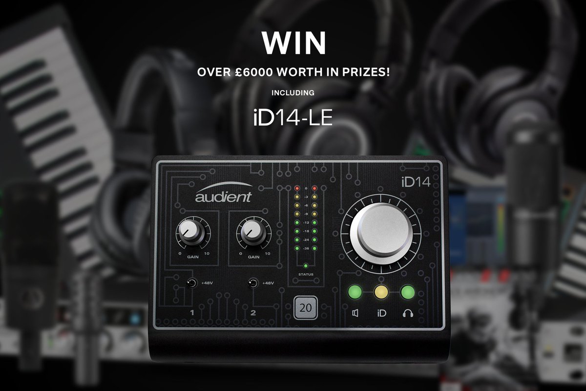 To celebrate Audient turning 20 years old we're giving away £6,000 worth of audio gear! Prizes include a very special limited edition version of our high performance interface iD14 (only 20 in the world) and much more! Enter here: goo.gl/5aEdXQ