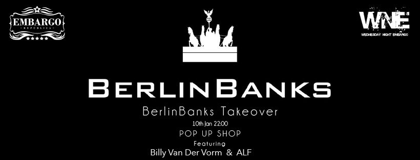 BerlinBanks streetwear brand TAKEOVER this WNE <a href="/EmbargoRPBLCA/">Embargo, Chelsea</a> We've got two HUGE Leeds DJ's hitting up the Bargs decks, and we're looking busy! 🍾🍾😍🍻 Let us know if you're heading down x