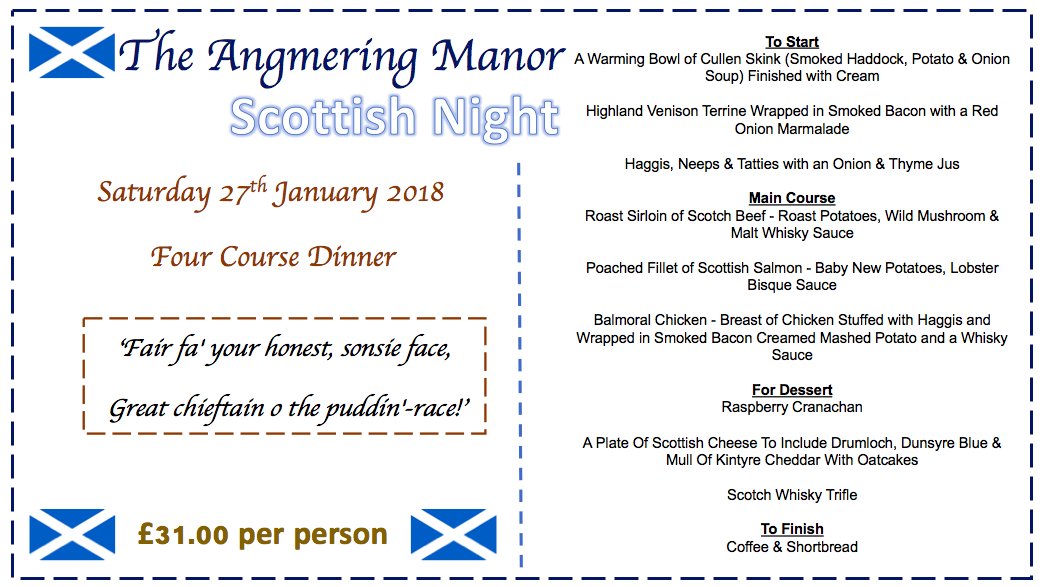 #scottishnight #burnsnight #haggis #angmering #angmeringmanor