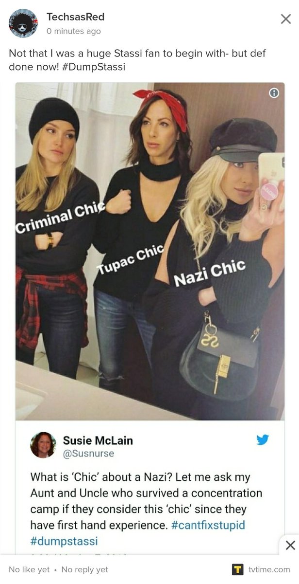 TechsasRed's tweet photo. Not that I was a huge Stassi fan to begin with- but def done now! #DumpStassi
https://t.co/X0PyfJiLFt https://t.co/Kloo11wZQ3