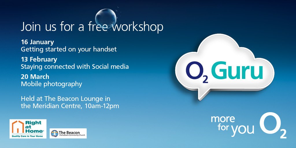 BAKSCLTD's tweet image. Join our #O2Gurus for a tech workshop with on the 16 Jan in Havant @shopmeridian and get started on your new technology!