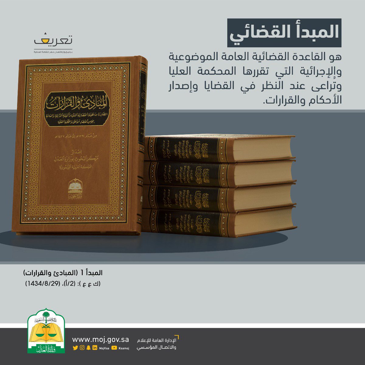 MojKsa's tweet photo. ⁧#المبادئ_القضائية⁩ | المبدأ القضائي هو القاعدة القضائية العامة الموضوعية والإجرائية التي تقررها المحكمة العليا وتُراعى عند النظر في القضايا وإصدار الأحكام والقرارات. https://t.co/JuZNhuB7vp