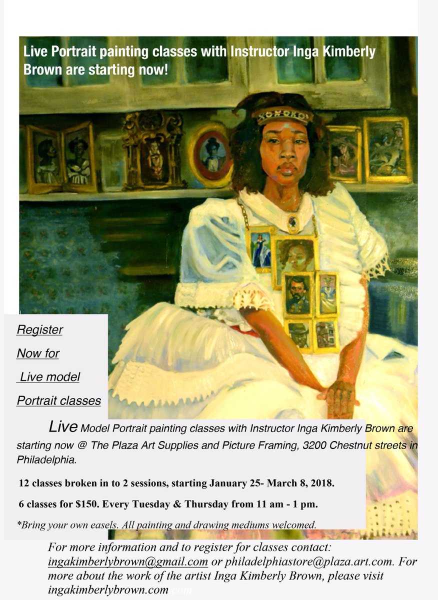 IngaKimberly's tweet photo. Looking for a female artist model able to wear a size 4- 6, for a two hour portrait painting classes with breaks. Pay: $15 an hour Please shoot me an email to my facebook, or my email ingakimberlybrown@gmail.com.
#ingakimberlybrown,#pafaalumni,#uncgmfa,#artistmodelwanted https://t.co/eHCQpusDuI