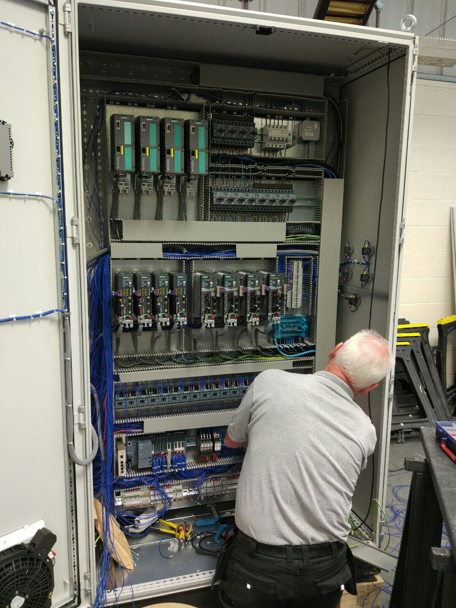 optimacs's tweet photo. It's a busy time @ #optimacs Panel Workshop. We're nearly finished on this cable #winder panel. Capstan drive is from a #Siemens #sinamics CU+PM drive and the latest V90 drive &amp; #simotics is used for the Traverse. If you have any control panel requirements, please contact us. https://t.co/riNVhEkGZT