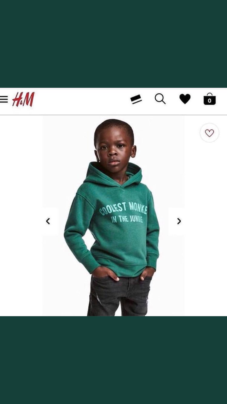Racismo en H&M por con un niño negro una con el lema "el mono más guay de la selva"