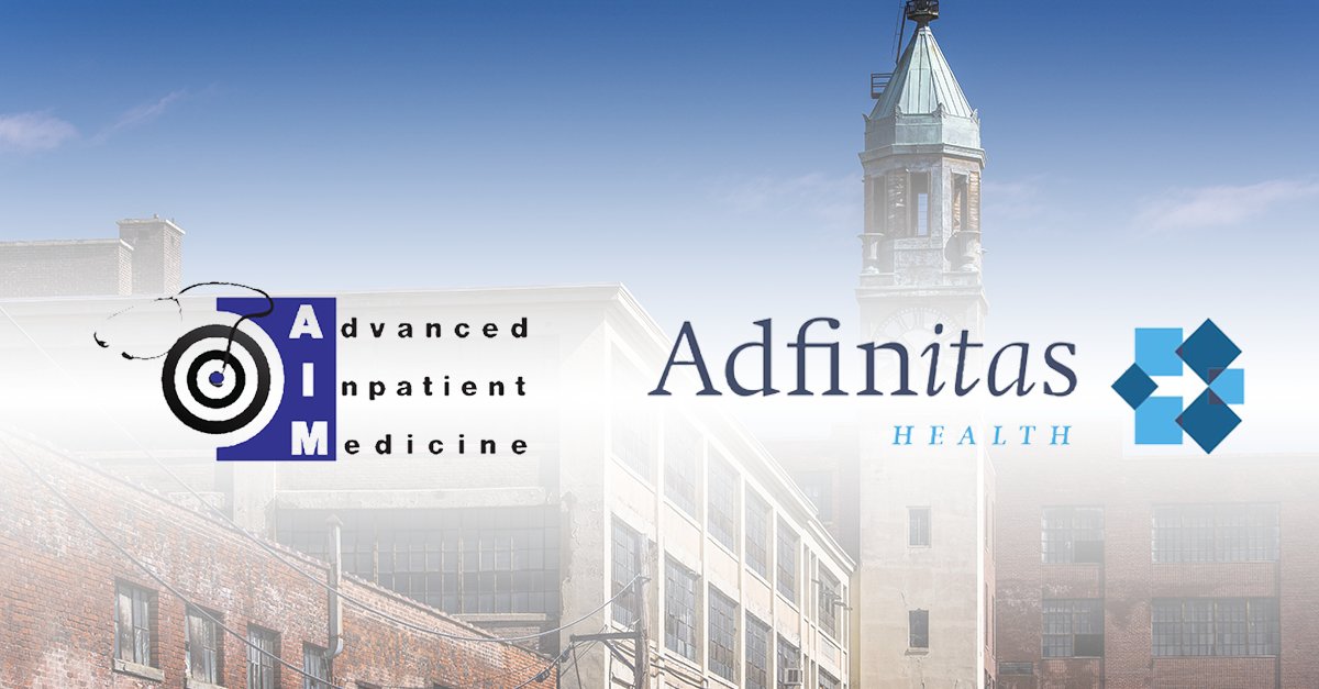 Adfinitas Health has expanded its footprint through a new acquisition in northeastern PA. Advanced Inpatient Medicine is joining the Adfinitas family,
strengthening our team’s footprint across the region. bit.ly/2Fh41tB
