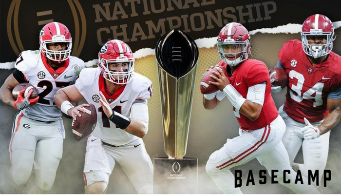 BasecampATX's tweet photo. It's an all-SEC battle tonight. Have you reserved your booth? #CFPNationalChampionship https://t.co/XlyYAj53wf