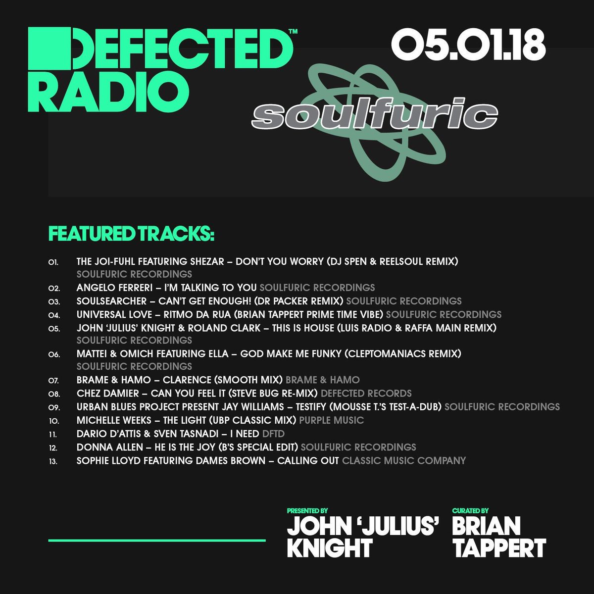 Hello <a href="/Soulfuricmusic/">Soulfuric Recordings</a> takeover on <a href="/DefectedRecords/">Defected Records</a> Radio this week whilst our girl <a href="/djsamdivine/">Sam Divine</a> is in Thailand! 🕺🏼🎶🎷🎹 #SoulDVINE