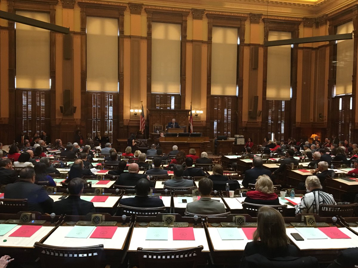 markniesse's tweet photo. Someone yells "Go Dawgs!" after House Speaker David Ralston calls the 2018 legislative session to order. https://t.co/79nuLvmSF6