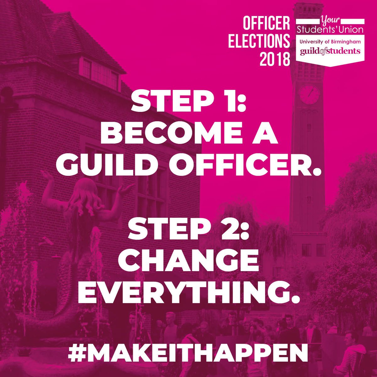 Planning on running for an Officer Position? Get a helping hand with our Manifesto writing session, 6-8pm in Guild Council Chambers this Thursday, 11th January. #MakeItHappen