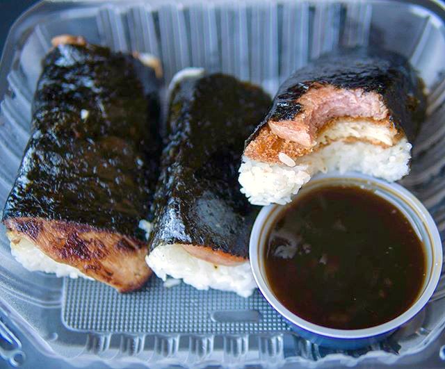 pearlcafe's tweet photo. "Whenever I crave a reminder of the Islands, #musubi always hits the spot!" - Instagram &amp; quote by aspiringmaven. #PearlCafeCA #MountainViewCA #Spam #HawaiianBBQ https://t.co/Vn3QbpjxxW