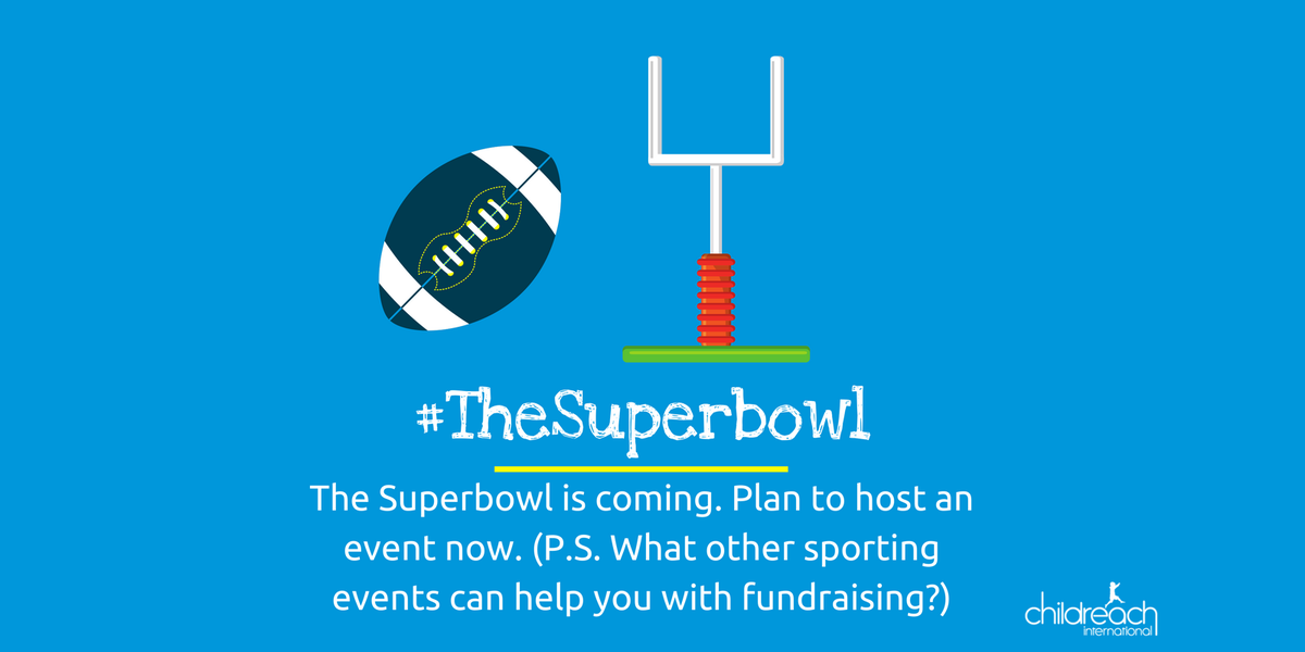 Today is the College American Football National Championship game - a big deal in America. The #Superbowl is next month and it's a great chance for fundraising. Plan to host an event!
