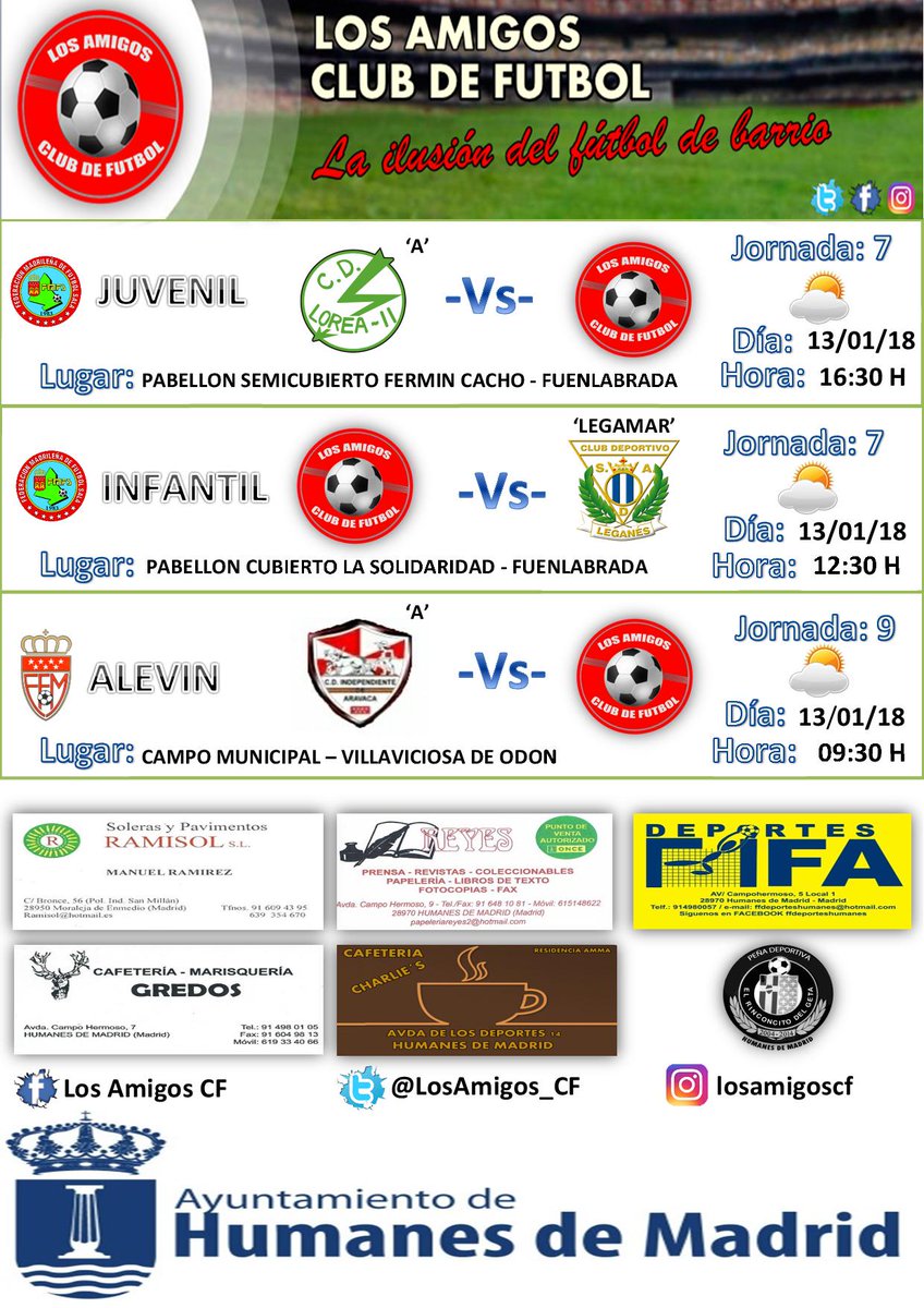 LosAmigos_CF's tweet photo. Amigos/as, volvemos a la competición, aquí dejamos los horarios de la próxima jornada #FORZAAMIGOS !! https://t.co/WBlw0S0MN0