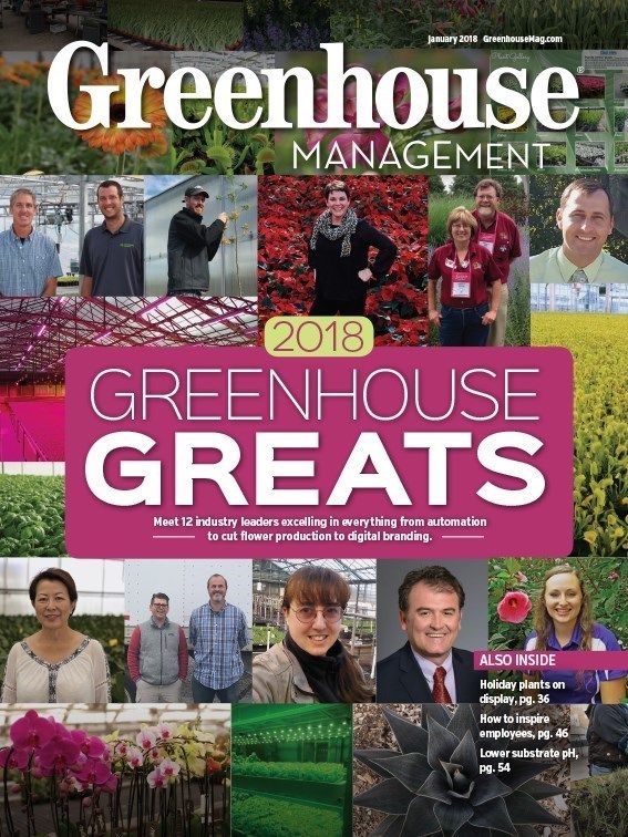 GreenhouseMag's tweet image. 2018 Greenhouse Greats: Meet 12 industry leaders excelling in everything from automation to cut flower production to digital branding. bit.ly/2m6WBAA