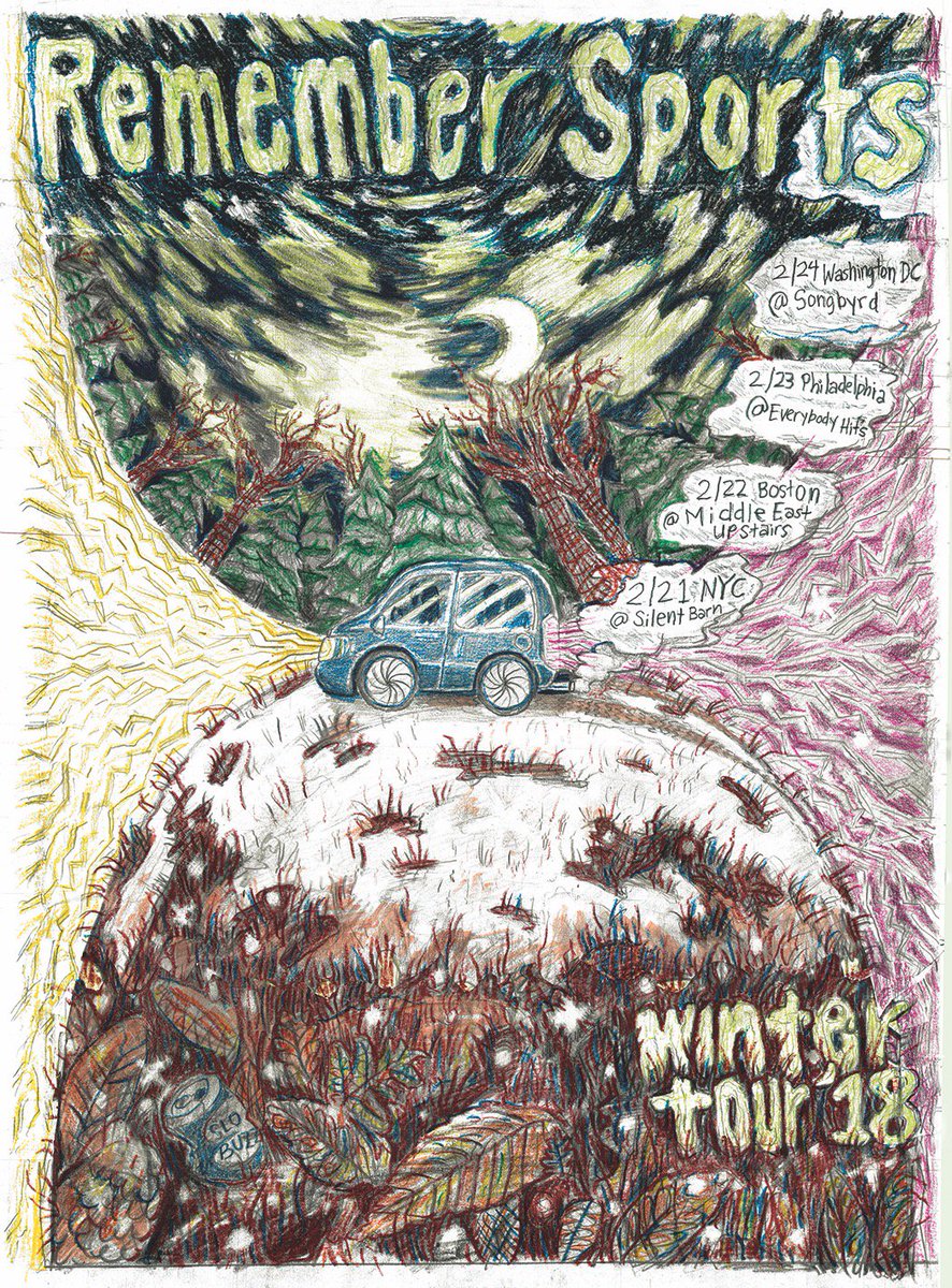 remembersports's tweet image. lil tour next month!

2/21 New York, NY @ Silent Barn
2/22 Boston, MA @ Middle East Upstairs
2/23 Philadelphia, PA @ Everybody Hits
2/24 Washington, DC @ Songbyrd

come see us, won't you?