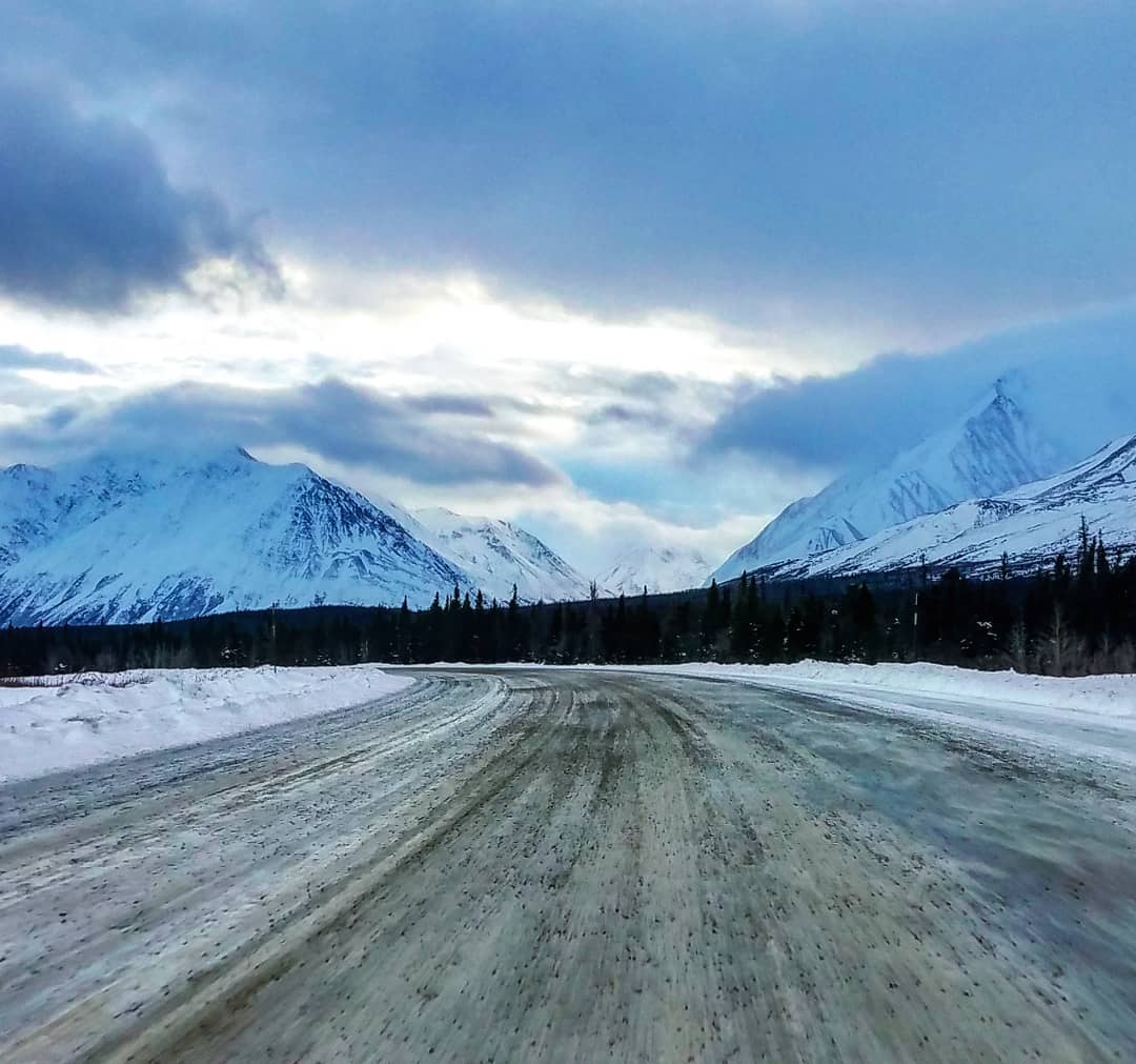 Take a winter #AlaskaHighway #roadtrip ! No crowds - we promise ;) #travelnorthernbc #explorebc Pic: Sauntering Stephil