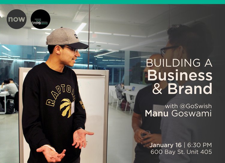DYPBTO's tweet photo. Building a Business and Brand: Our Evening Workshop!
The amazing @goswish will share his heroes journey of #entrepreneurship, business building and #branding. Our very own @raehanbobby will share tips and answer your questions.
Get Your Tickets: https://t.co/VmKuy5O00t #DYPB https://t.co/GaHrv6kK4y