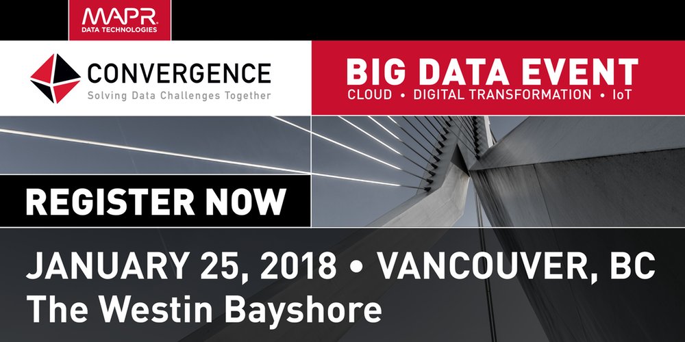 ahnban's tweet photo. [#MapRConvergence 1/25] Join us in #Vancouver with talks on #machinelearning logistics, #streaming &amp; how to build a global #datafabric. Get in for FREE here > https://t.co/LjOSTv6T34 #data Speakers: @TomFisherMapR @Ellen_Friedman @KabbageInc @ted_dunning https://t.co/30tGbu4diQ
