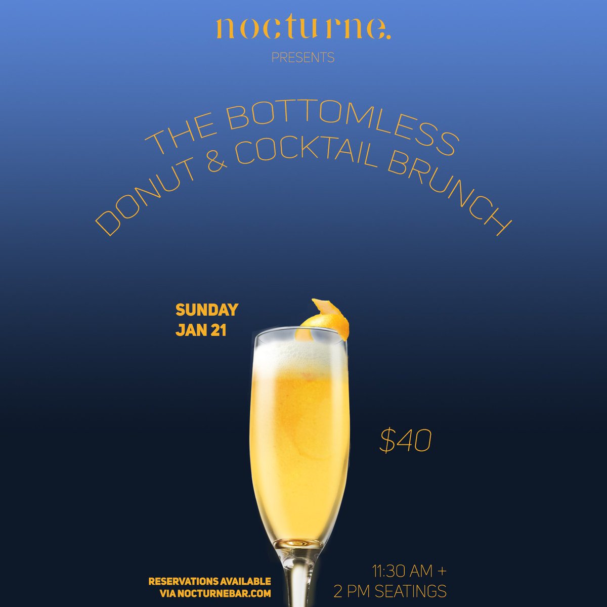 nocturnebar's tweet photo. We're pulling all of our forces together to create the ultimate brunch! We're thinking bottomless donuts and cocktails. To reserve your seat visit https://t.co/pbotGQ4ObW or https://t.co/7RK3ZII7aP. https://t.co/SRGmcRxkSX