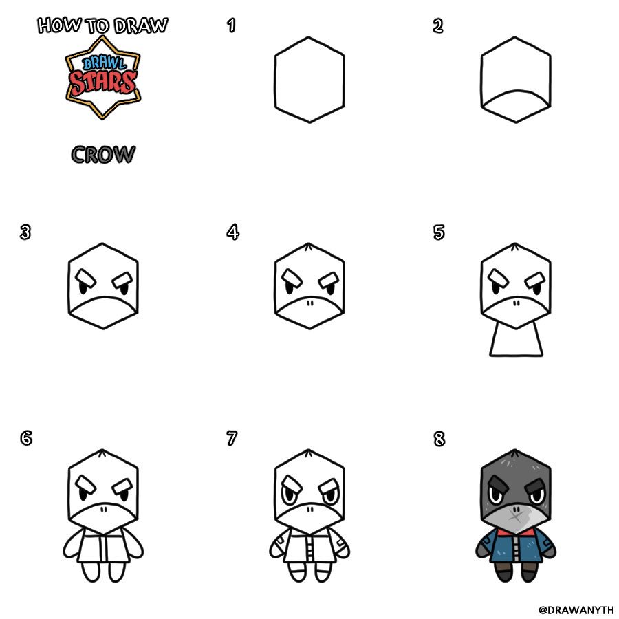 Drawany On Twitter Brawlstars Howtodraw Crow