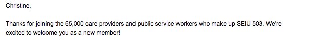 CBarrows's tweet photo. Today, in #wrongemail, I am apparently Christine and have joined a union. https://t.co/9yBe0URxmD