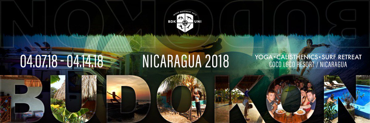 Hey gang - It's time for our 3rd annual Nicaragua BDK Surf, Sun &amp; Move Retreat!  We have officially opened registration today for the remaining 10 spots. contact Info@budokon.com today. Cheers!