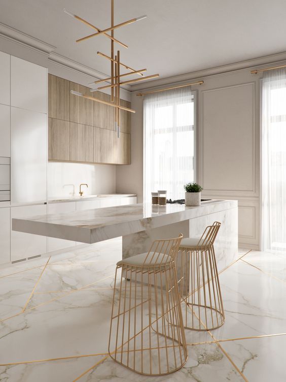 We are inspired by the consistent use of golden colour in the design of this gorgeous space, effectively amplifying the space yet keeping an elegant look. #community #urban #developer