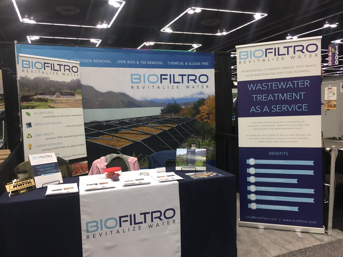 BioFiltro's tweet photo. All set up and excited for @nwfpa #foodprocessor expo in #portland. Join us at Booth 1846 to learn how our #wormsatwork can solve your #wastewater issues https://t.co/bSOTHAlYEk