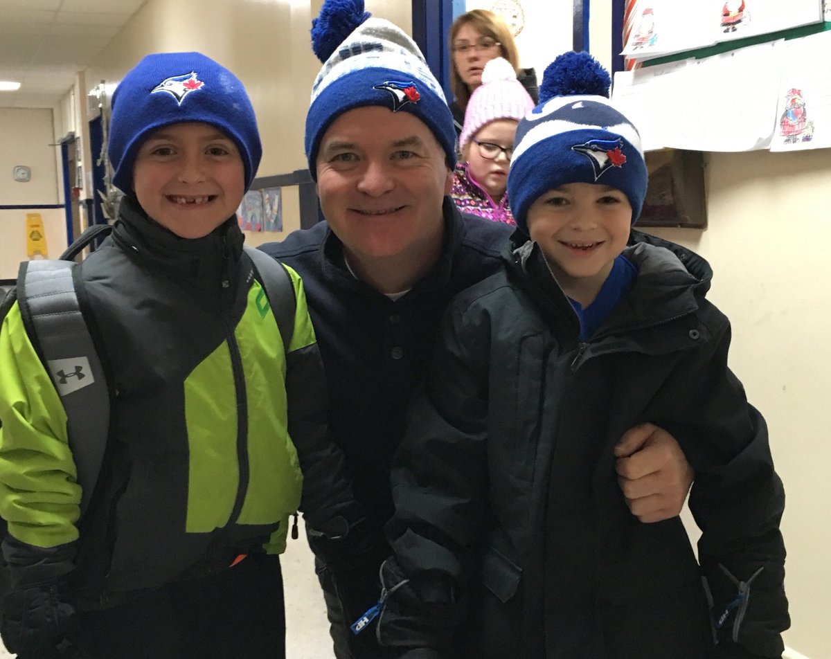 It might be -12 degrees with a few feet of snow, but there are <a href="/BlueJays/">Toronto Blue Jays</a> fans everywhere!  Santa must have brought some new hats.