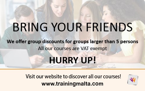 trainingmalta's tweet photo. Book your course now!
E-mail: kerry@trainingmalta.com
Website: https://t.co/C94Jbnx6sW https://t.co/ro65IQglUu