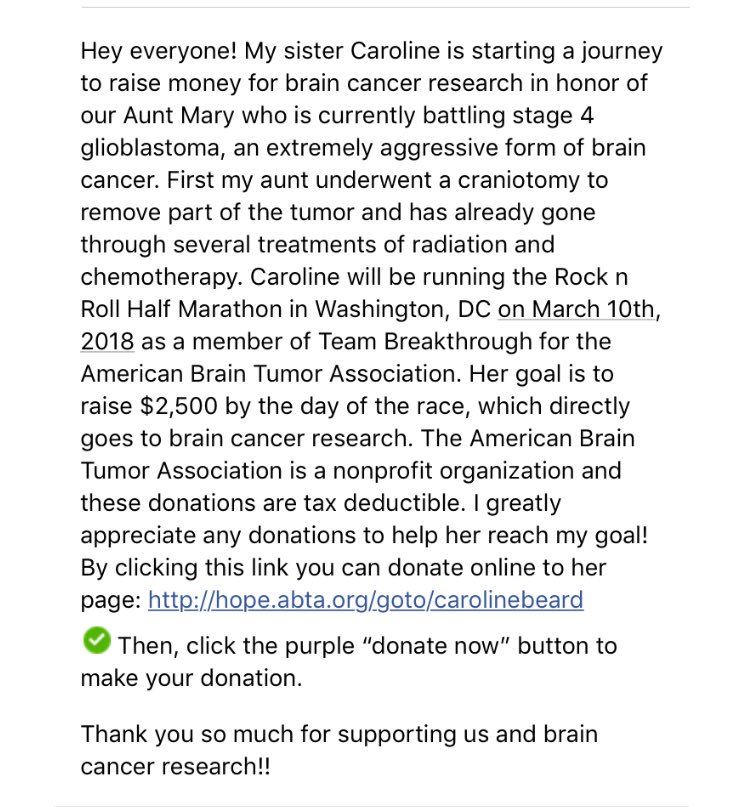 sarahbeard_'s tweet photo. Please read and consider donating to the American Brain Tumor Association❤️Link in bio https://t.co/Au8qwR6EIa