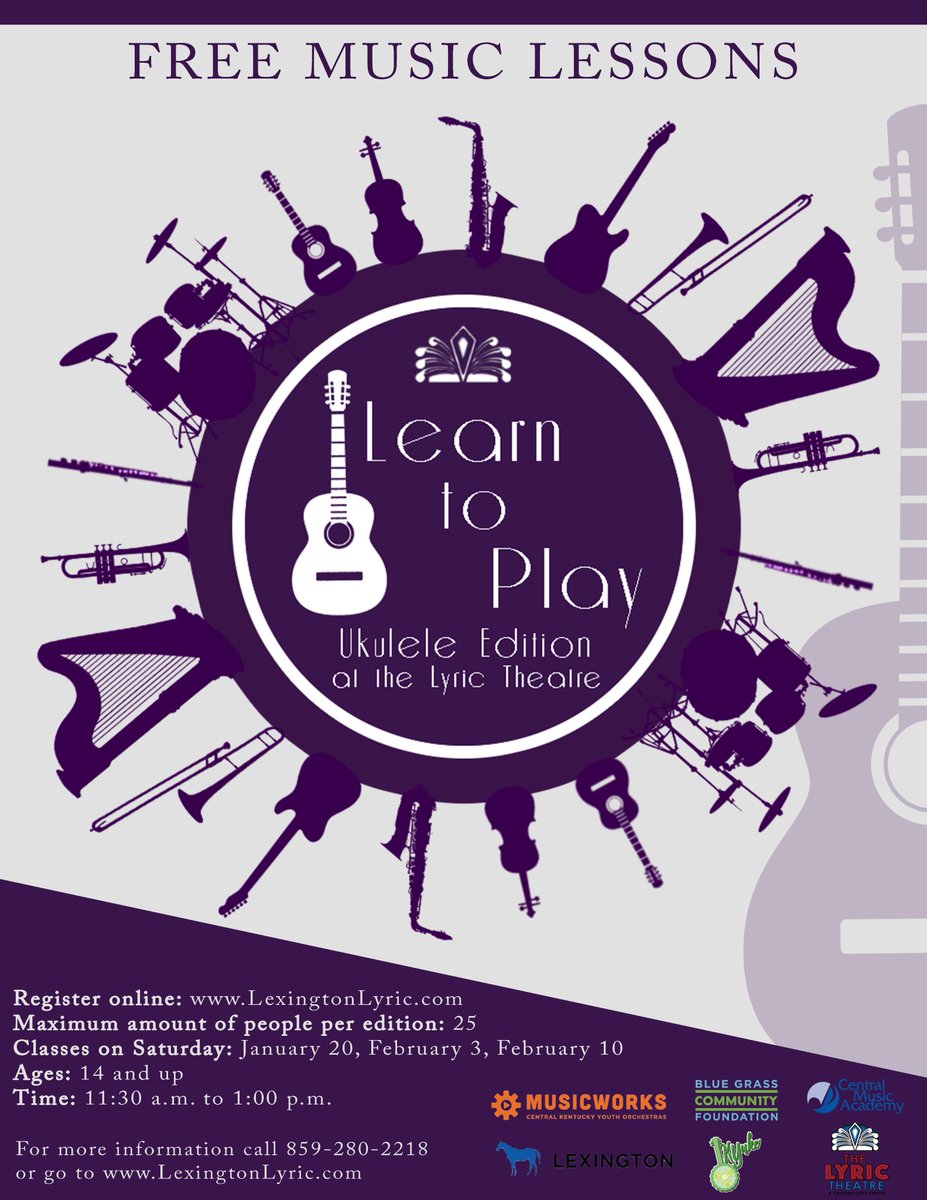 CentralMusicLex's tweet photo. Check out this amazing opportunity for anyone 14+ to gain some extra musical knowledge & skill! #LearntoPlay
#CKYO #LyricTheater #KYuke #BGCF #sharethelex https://t.co/O1eabz7fFB