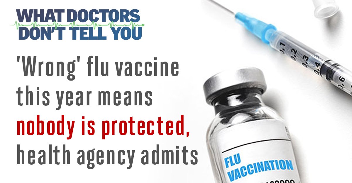 wddty's tweet photo. Health agencies admit they have chosen the wrong #flu #vaccine this year. People who've already been vaccinated won't be protected from the strain that has already started to cause a big leap in infections: https://t.co/aCLDcuRzTI #HealthNews #NaturalHealth #News https://t.co/YN3EvsFeWY