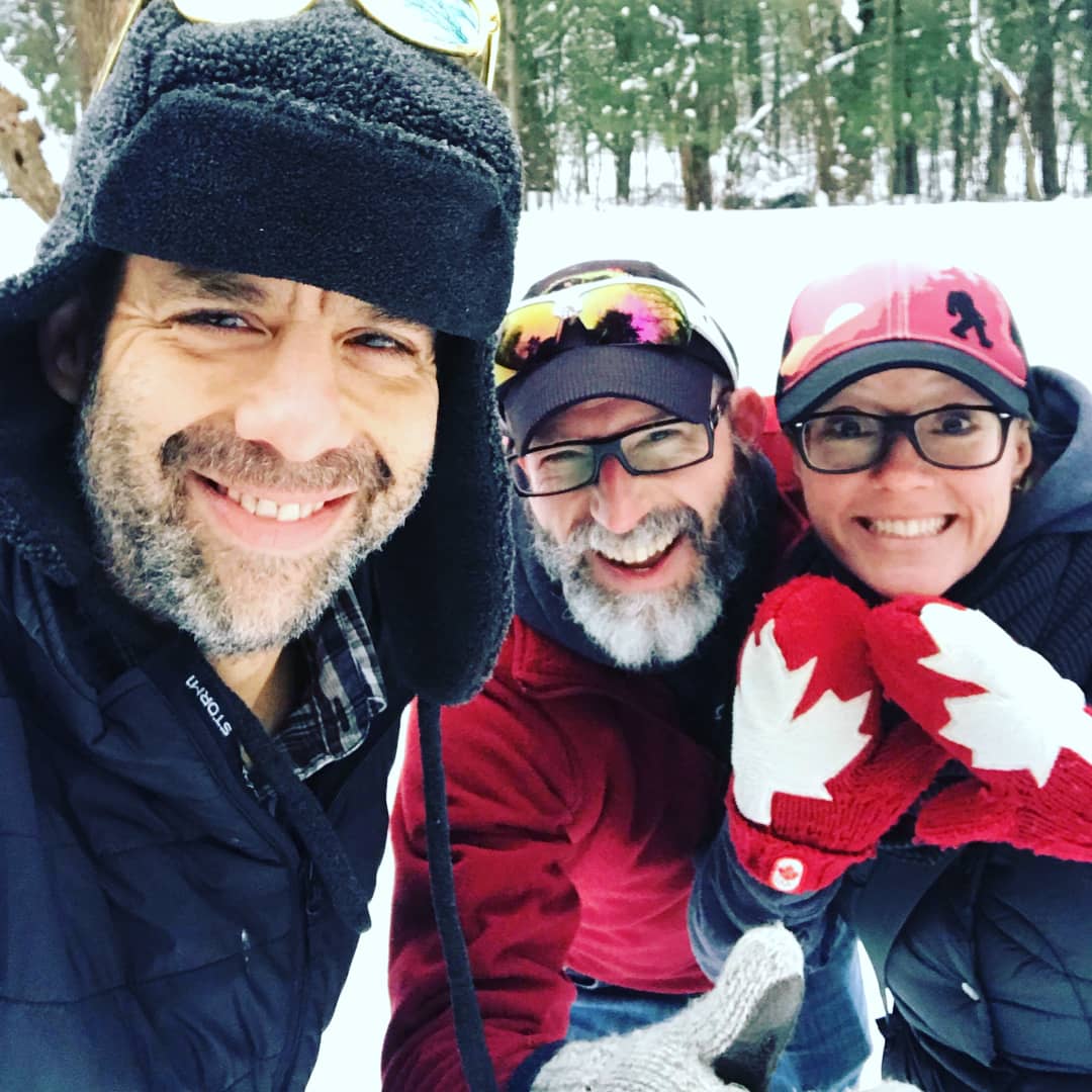 dieselRuns's tweet photo. Amazing weekend running around in the beautiful winter snow with these two. Race organizers of the Yankee Springs Winter Challenge made it easy to remember it with this customizable snow globe! #runnerBliss #nuunLove #runStrong #GoRarebits https://t.co/h3UYAEijYf