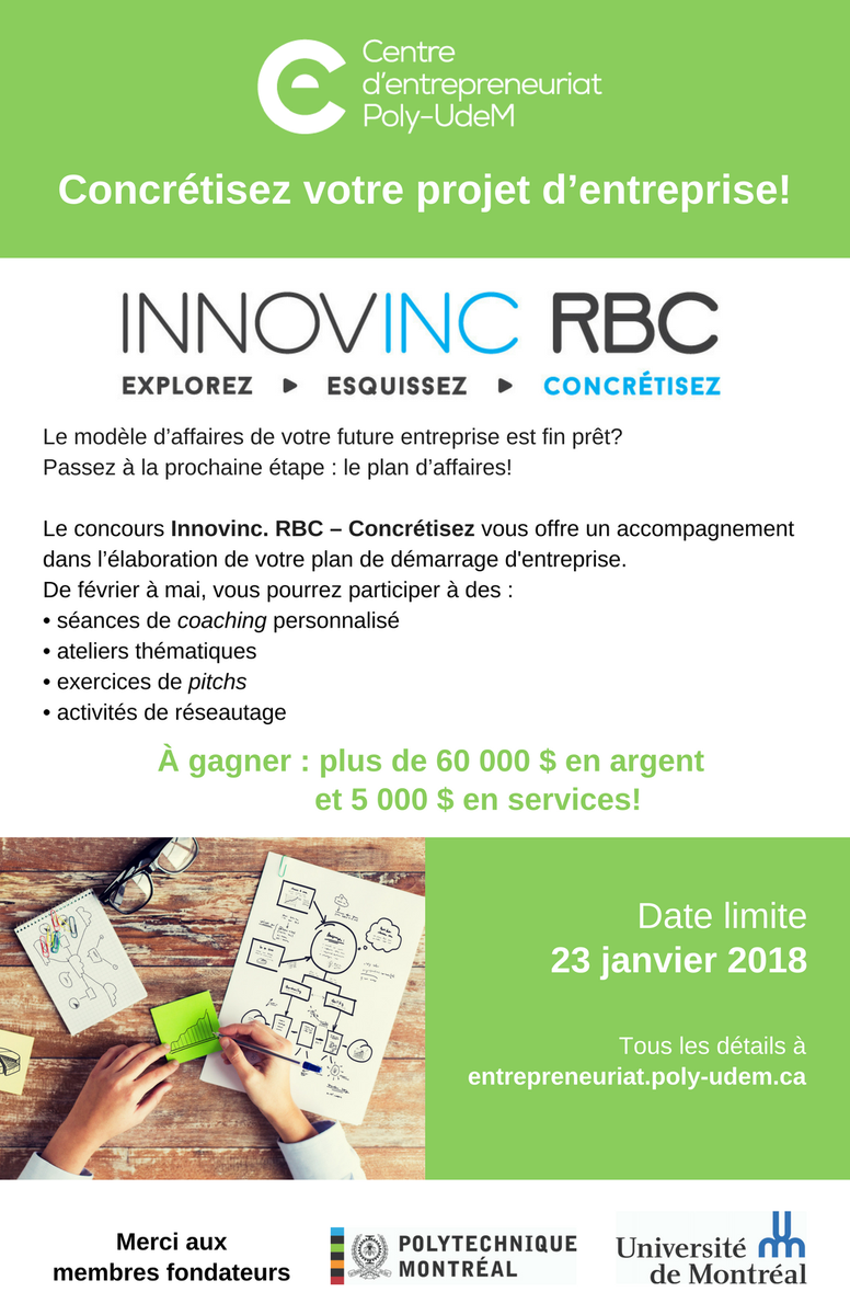 CEuMONTREAL's tweet photo. APPEL À CANDIDATURES pr #entrepreneurs ! 5K$ de services d'accompagnement + la possibilité de vs financer +60K$ à gagner!
DÉPOSEZ VOTRE CANDIDATURE À #innovinc CONCRÉTISEZ v/ plan d'action : https://t.co/Cy0lC7bLdW #CONCOURS #startup #entrepreneuriat @UdeMontreal @HEC_Montreal https://t.co/ZoNIqUjoay