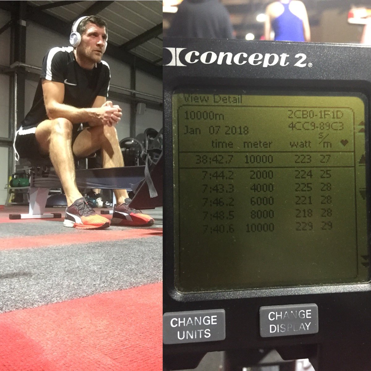 adamstandeven's tweet photo. Suffered for real tonight...strong up top! 10k Row 38m.42secs PB  #sub39 #earnednotgiven @RowElite @Concept2UK @BritishRowing https://t.co/8GtITlMULN