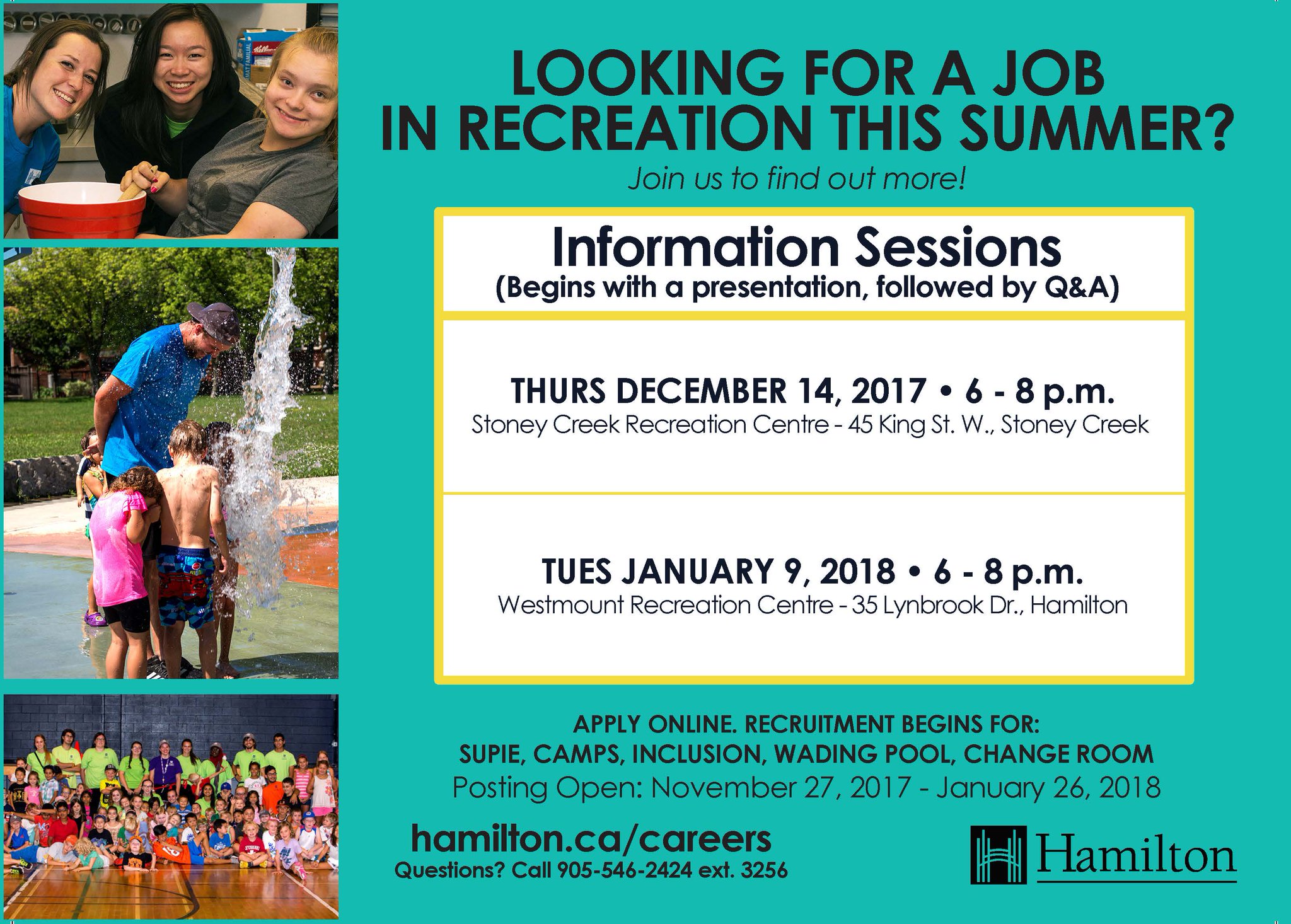City Of Hamilton On Twitter Interested In Working Part Time With Recreation This Summer Join Us Tuesday At Our Information Session To Learn More Hamont Https T Co M9qzfql5tc