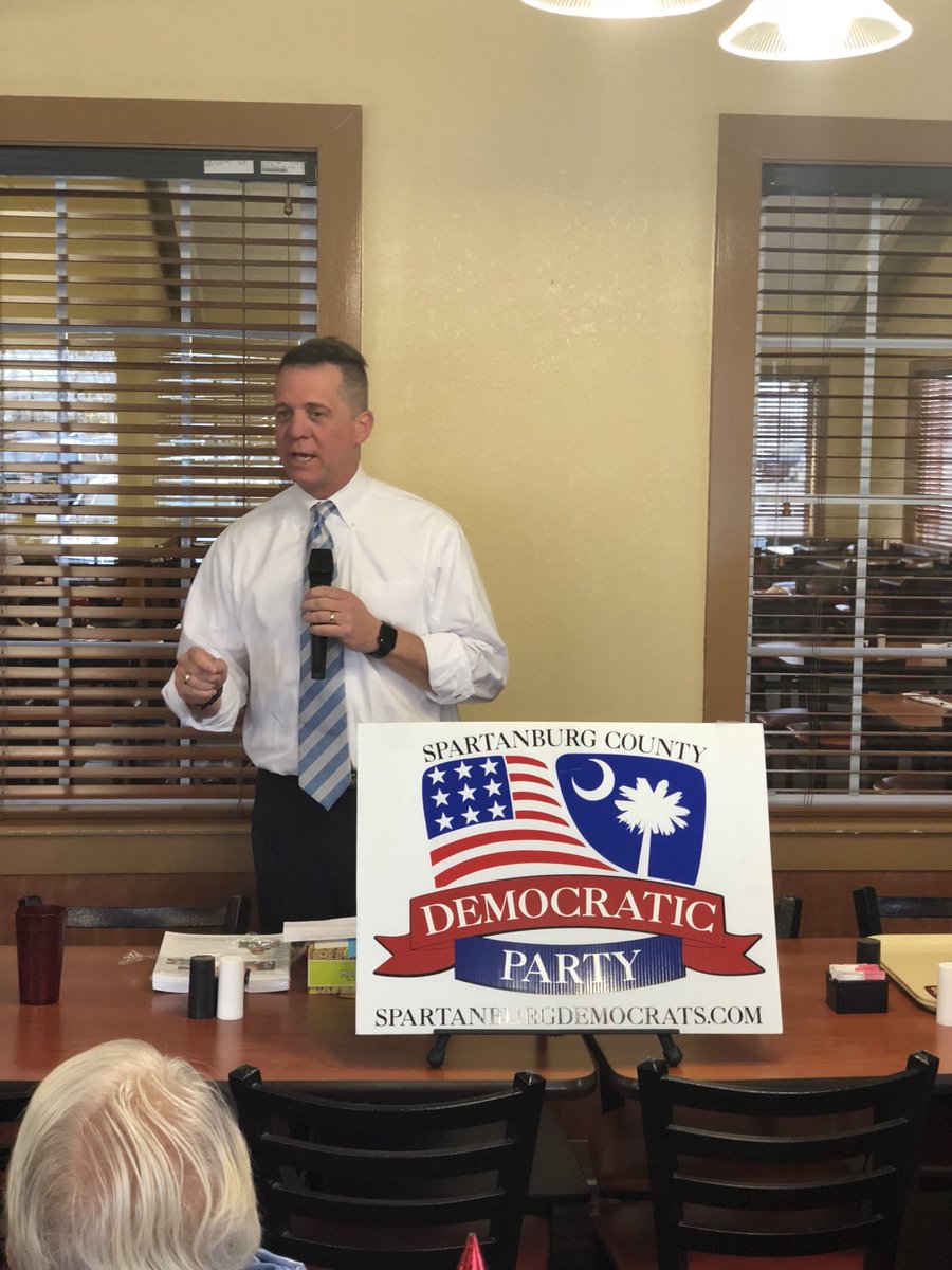 JamesSmithforSC's tweet photo. Great day in the Upstate! I enjoyed spending time with members of the Spartanburg Co. Democratic Party & the Democratic Women of Greenville. @GCDPChair @SpartanburgDem #SmithforSC https://t.co/MT10S9JGan