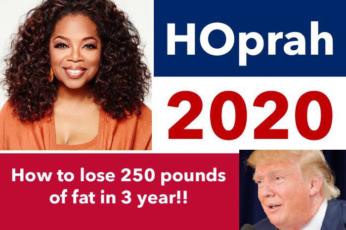 jodimwallace's tweet photo. Thank you @Oprah for showing us how to lose 250 pounds of fat and wasted skin by 2020. #Oprah2020 #HOPRAH #2020election #NoMoreTrump https://t.co/JzUX9DDigJ
